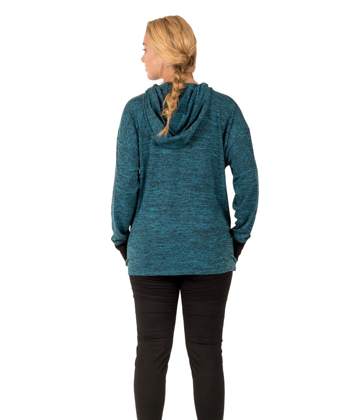 Plus Light Sweater Relaxed Fit Hooded Long Sleeve Shirt