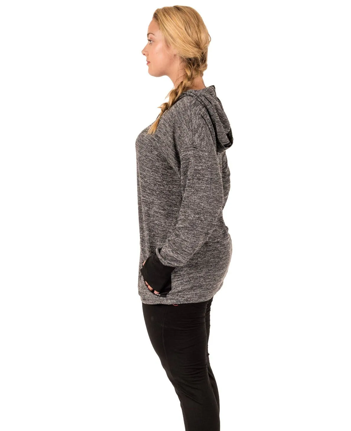 Plus Light Sweater Relaxed Fit Hooded Long Sleeve Shirt