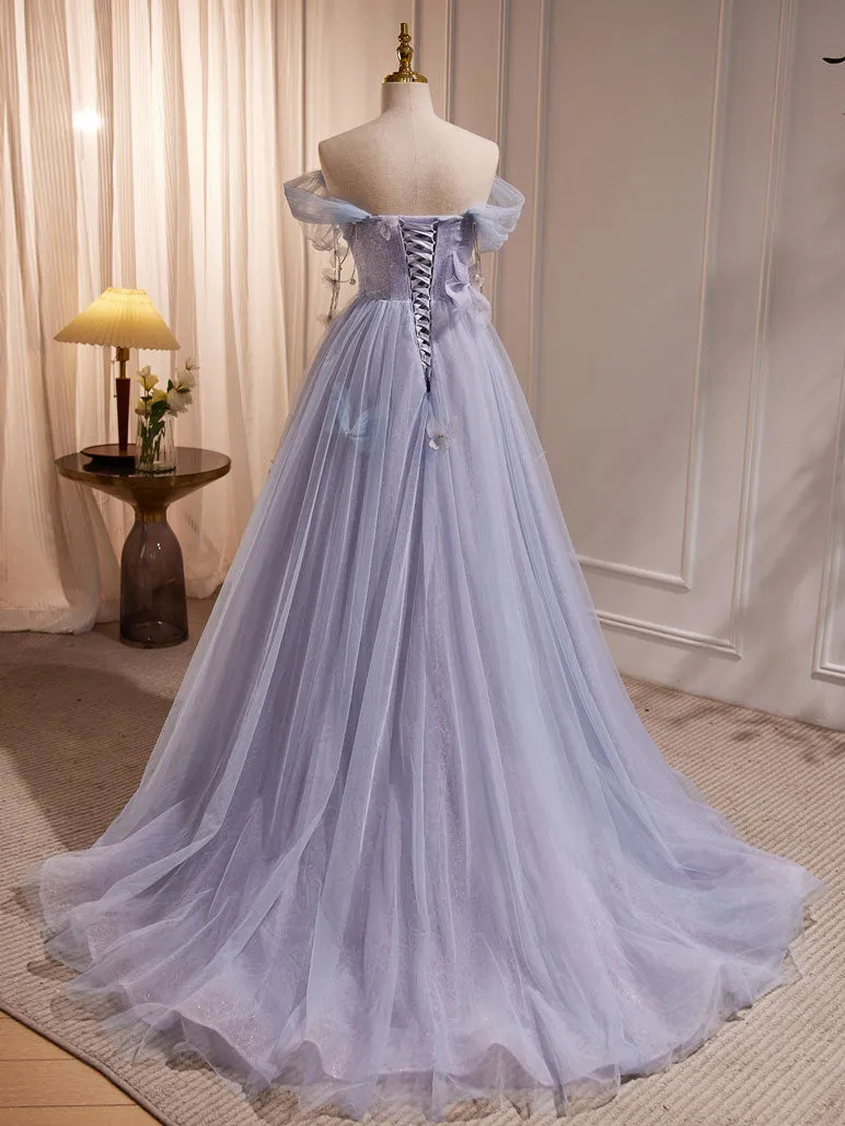 Princess Lavender Tulle Sweetheart Occasion Dress Long Prom Dress