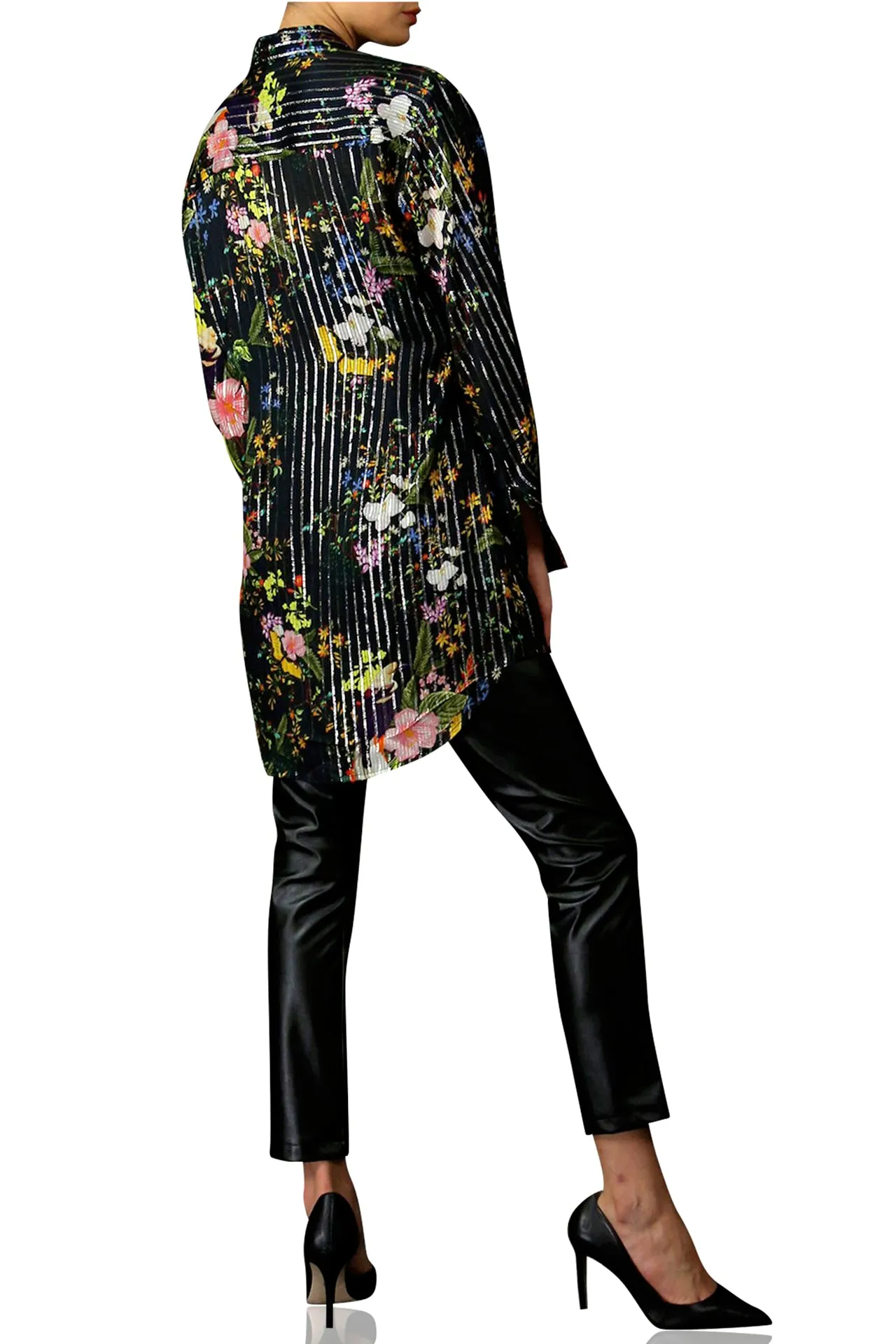 Printed Shirt Dress Lurex