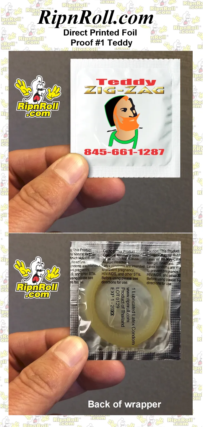 Printed White Foil with Full Color imprint - Teddy