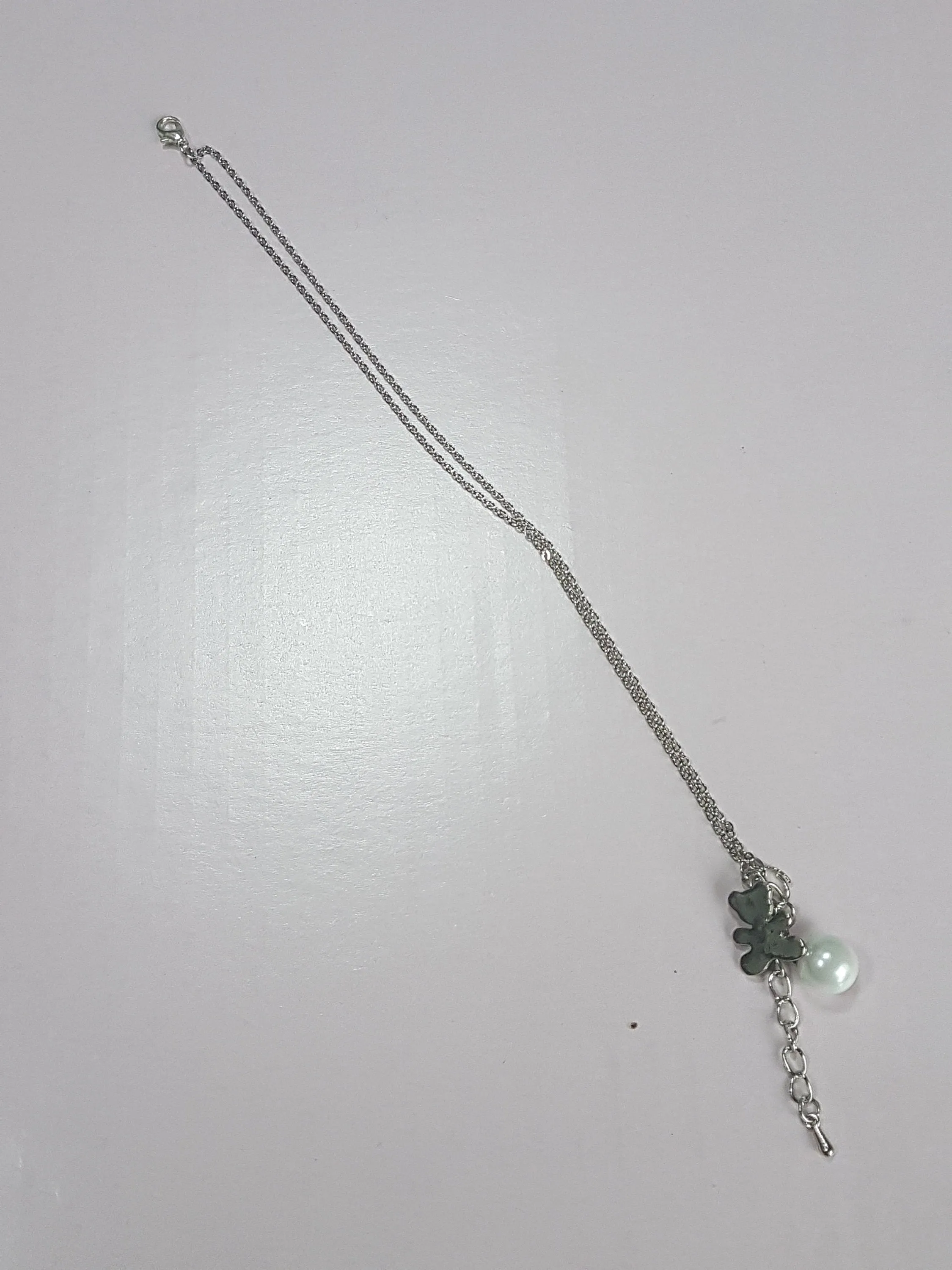 Silver Chain Teddy Bear Bracelet