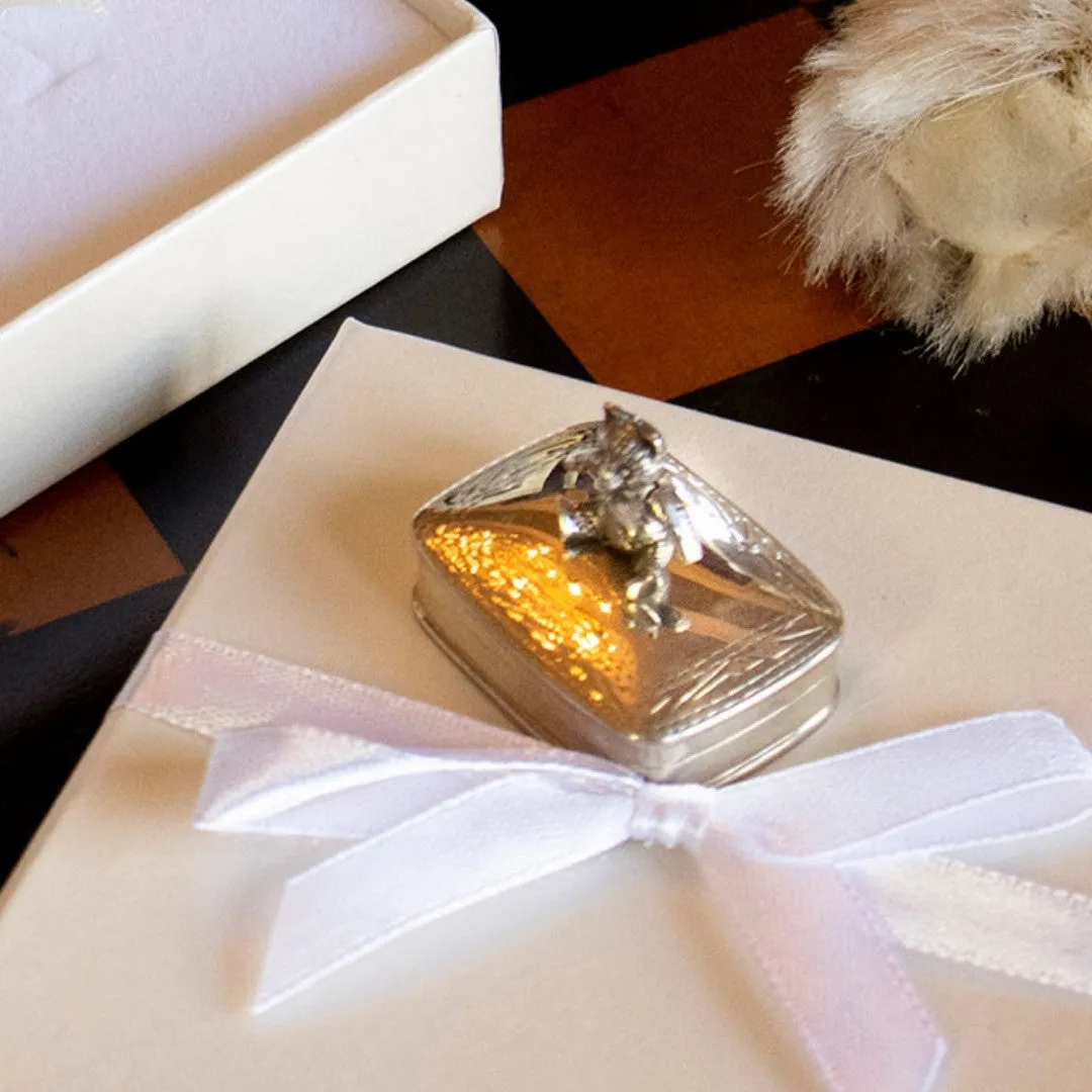 Silver Teddy Keepsake Box