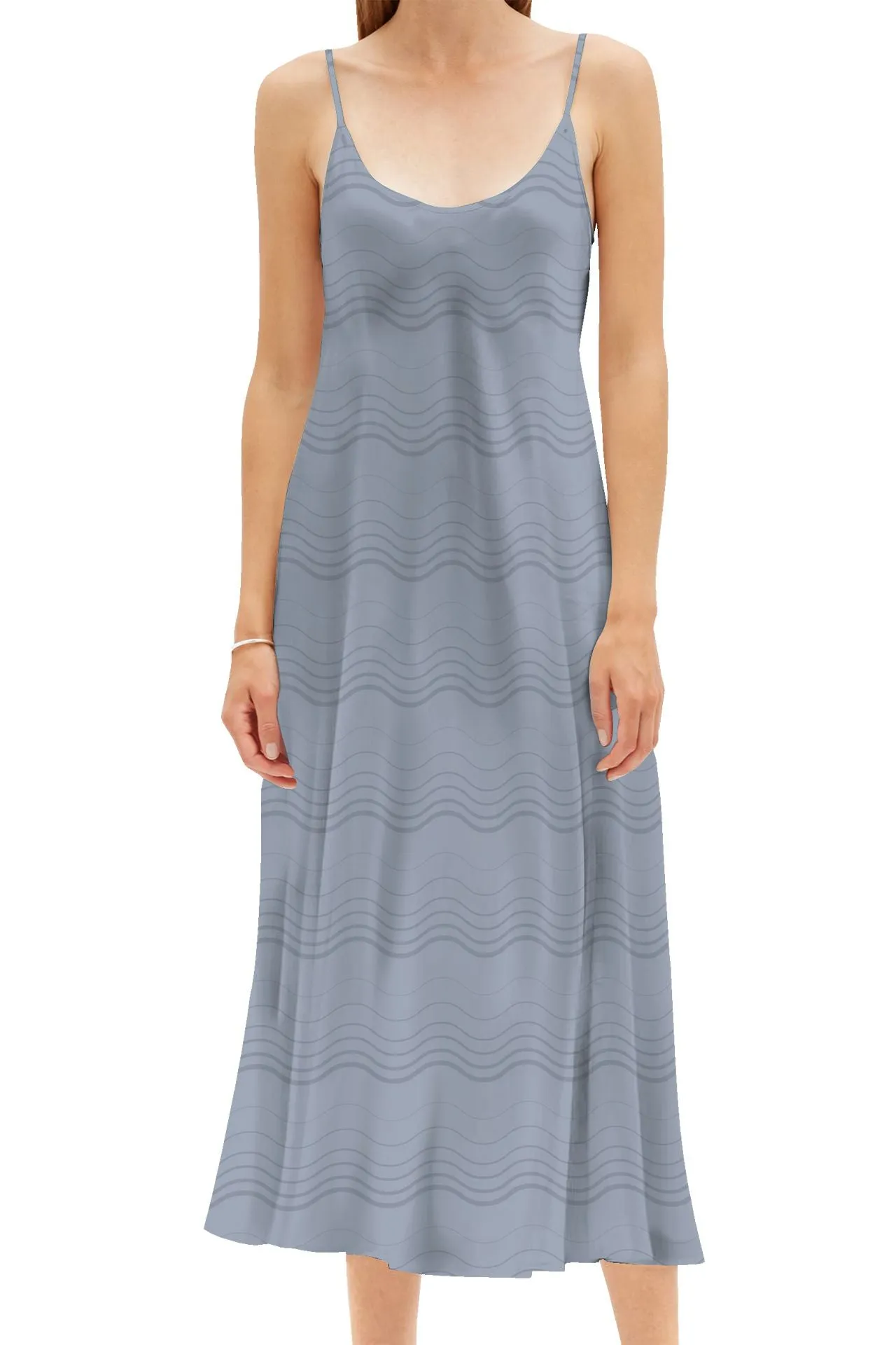 Sustainable Vegan Silk Midi Camisole Slip Dress