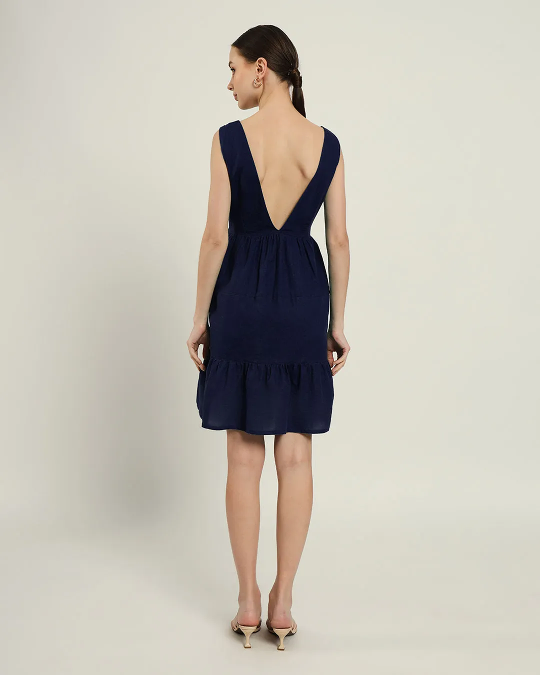 The Minsk Daisy Midnight Blue Linen Dress