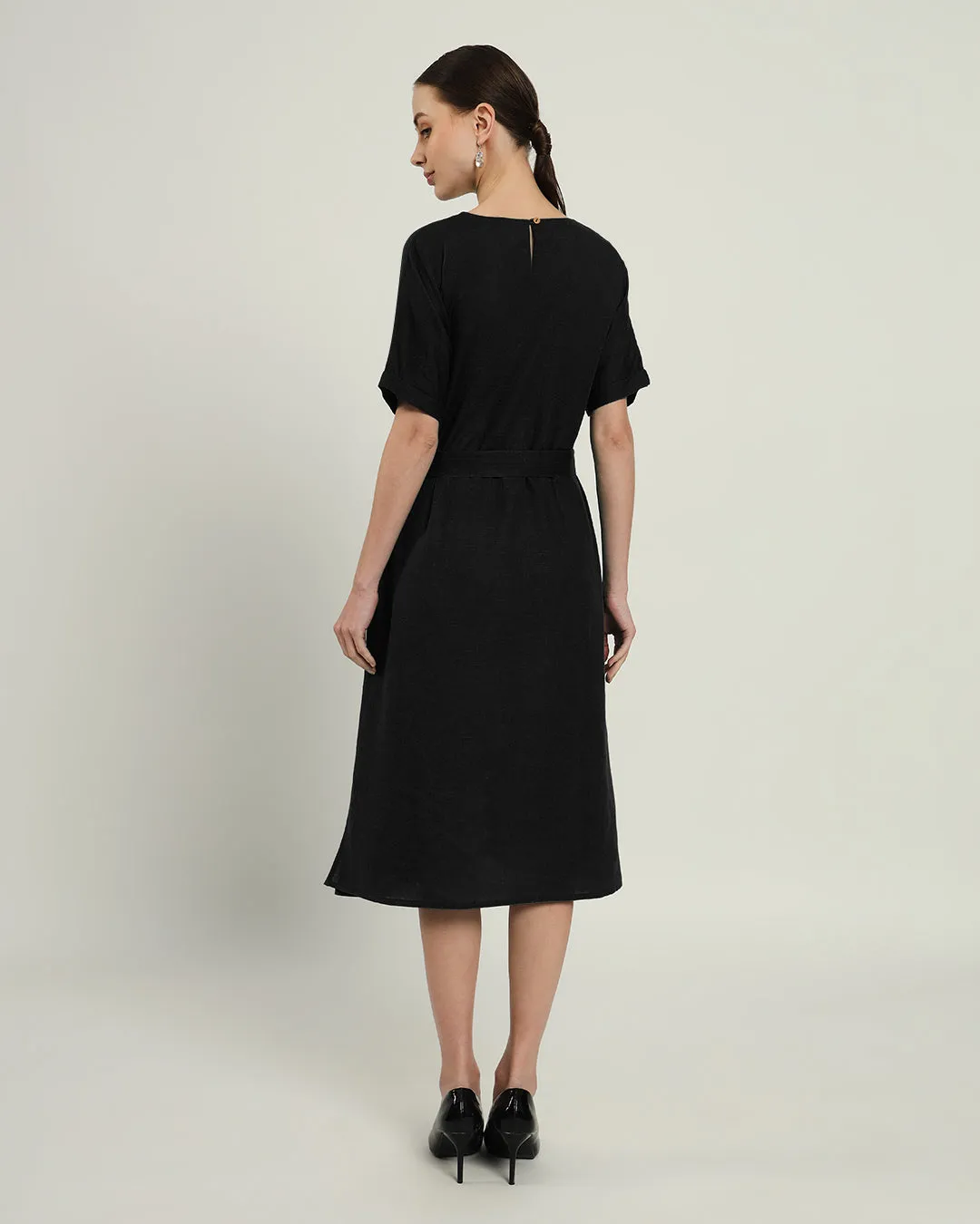 The Tayma Noir Cotton Dress