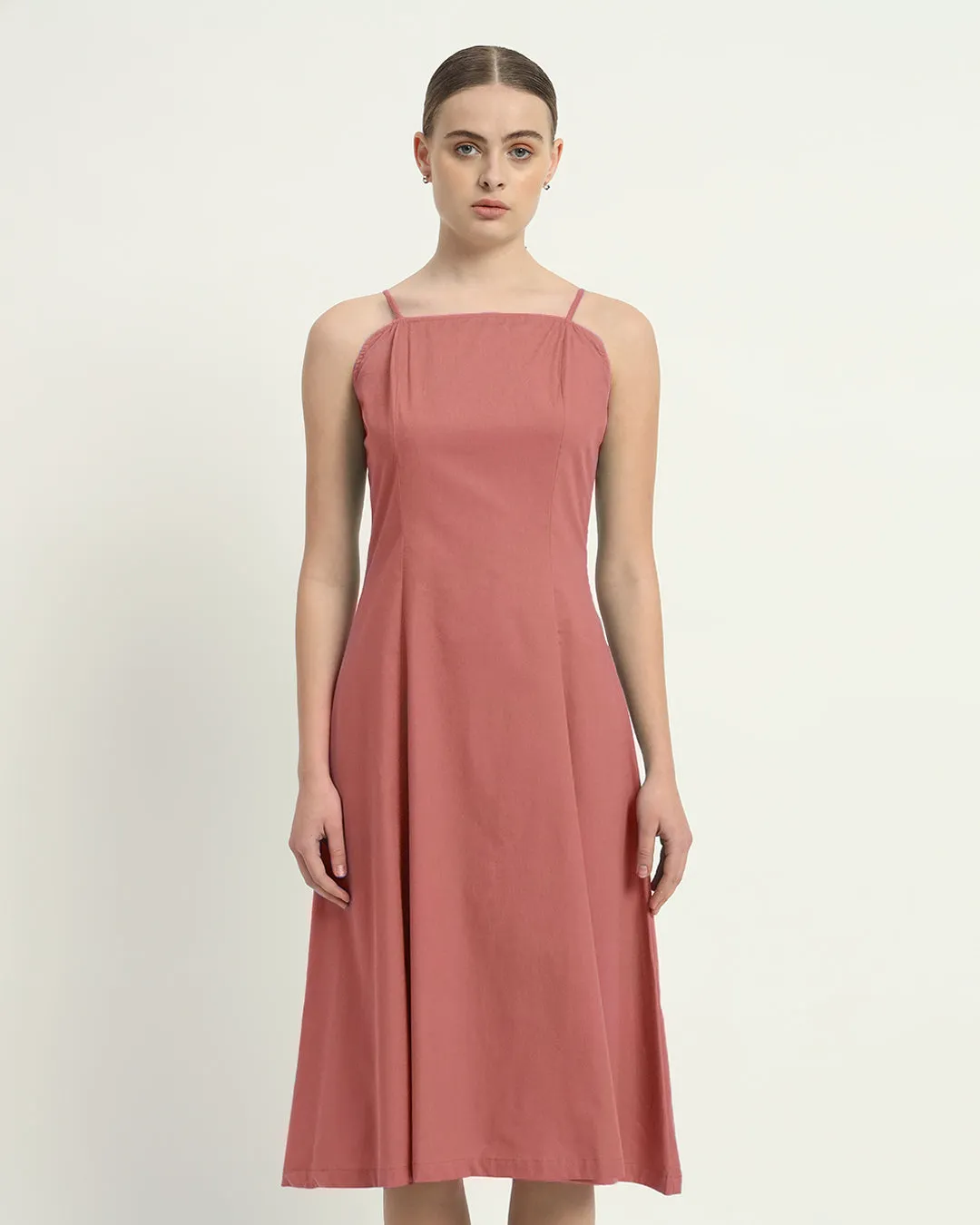 The Valatie  Ivory Pink Cotton Dress