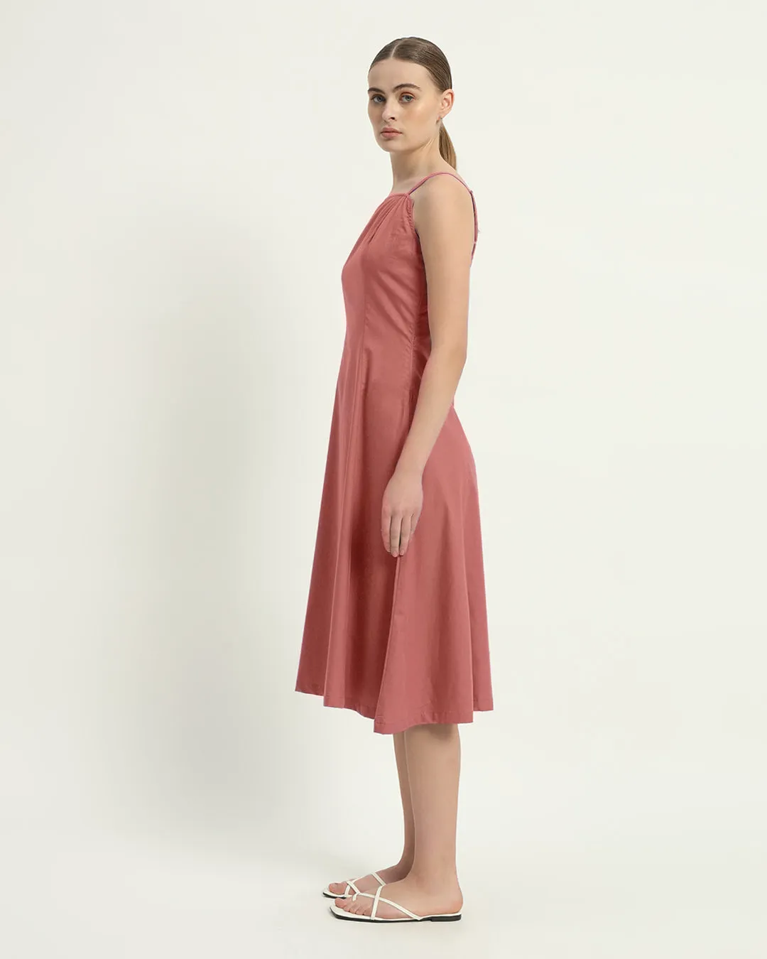 The Valatie  Ivory Pink Cotton Dress