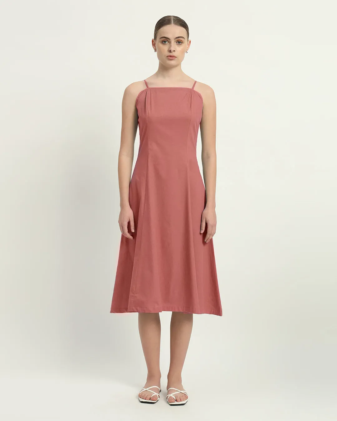 The Valatie  Ivory Pink Cotton Dress