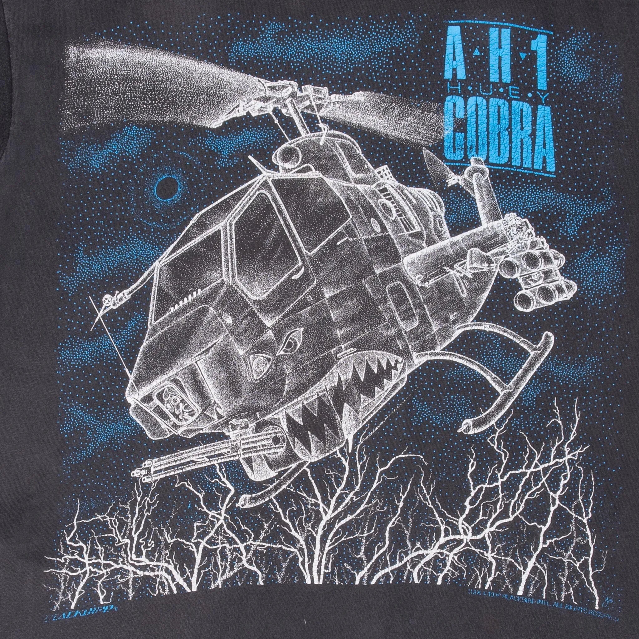 VINTAGE AH1 HUEY COBRA HELICOPTER TEE SHIRT 1990S MEDIUM MADE IN USA